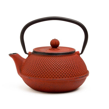 RED HOBNAIL CAST IRON TEAPOT - 30 oz.